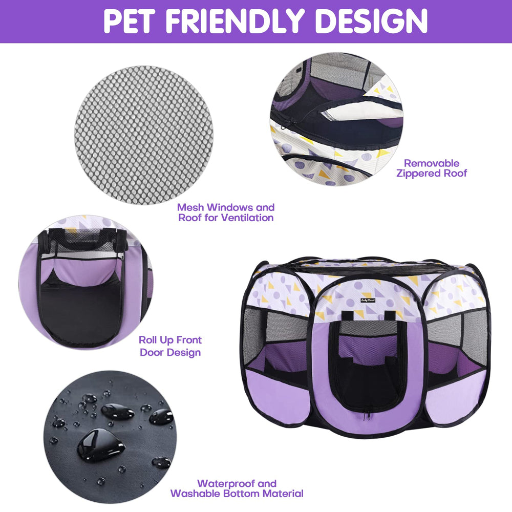 Lucky Monet 8-side-panels-pet-playpen with spacious interior