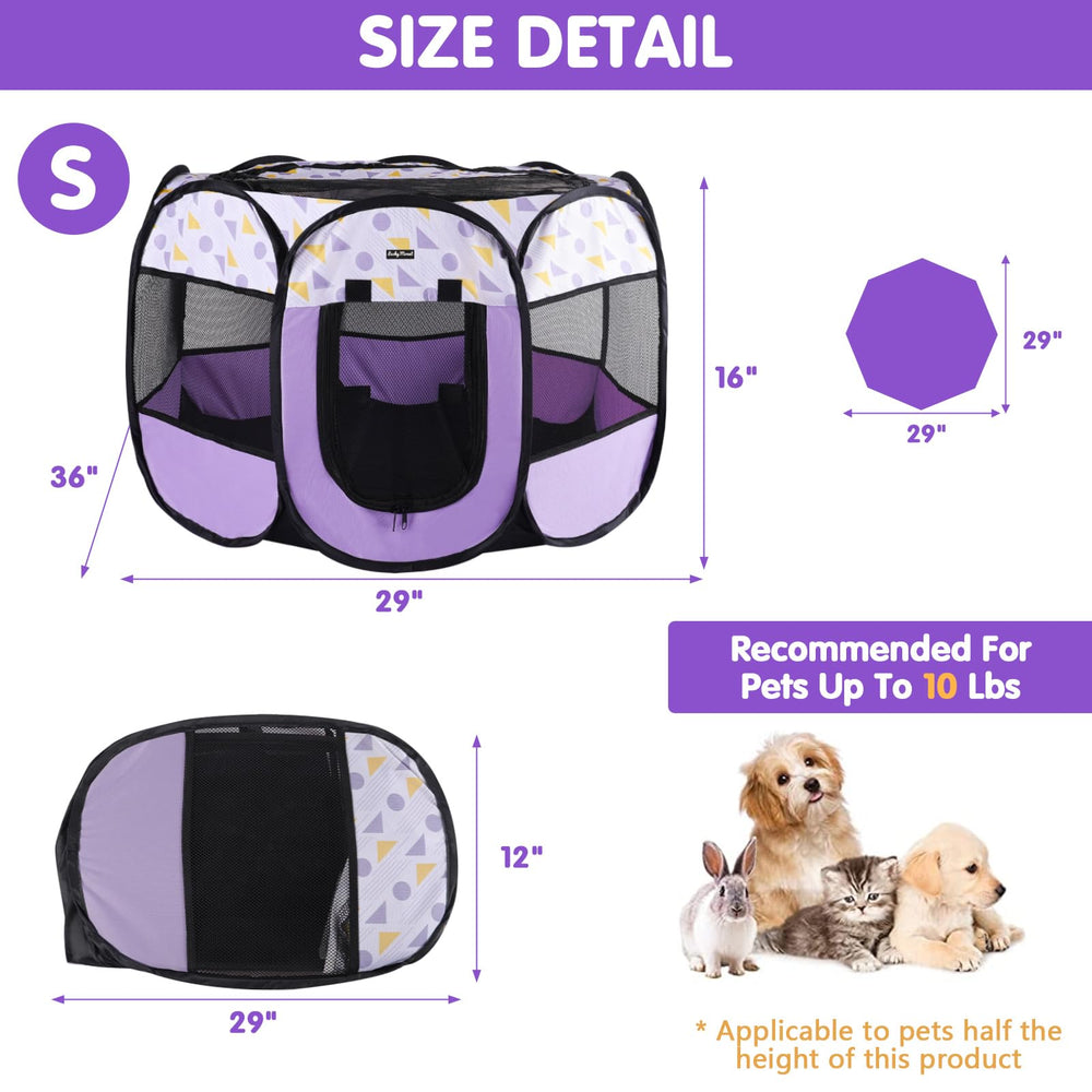 Lucky Monet eight-panel design creates spacious interior for play and rest.