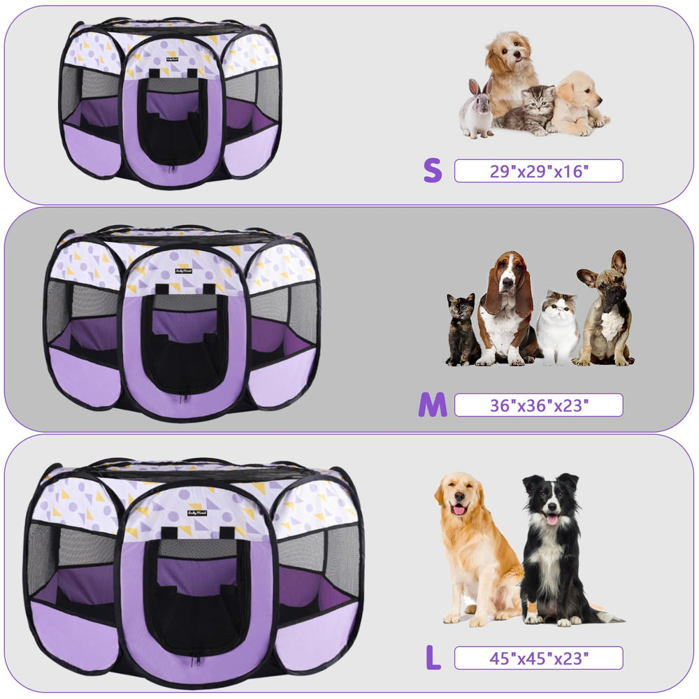 Lucky Monet indoor-outdoor pet tent supports garden, lawn, or room setups.