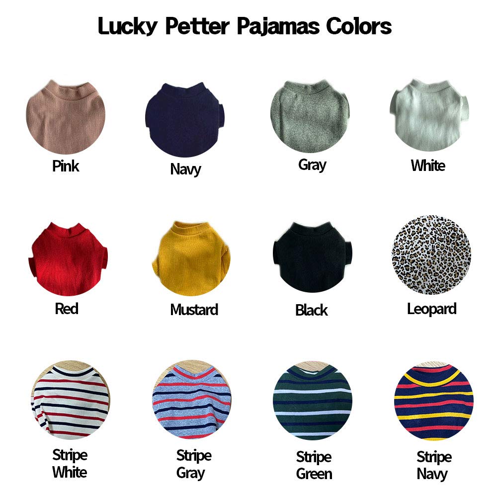 Lucky Petter small dog pajamas breathable cotton-spandex fabric supports four-season comfort