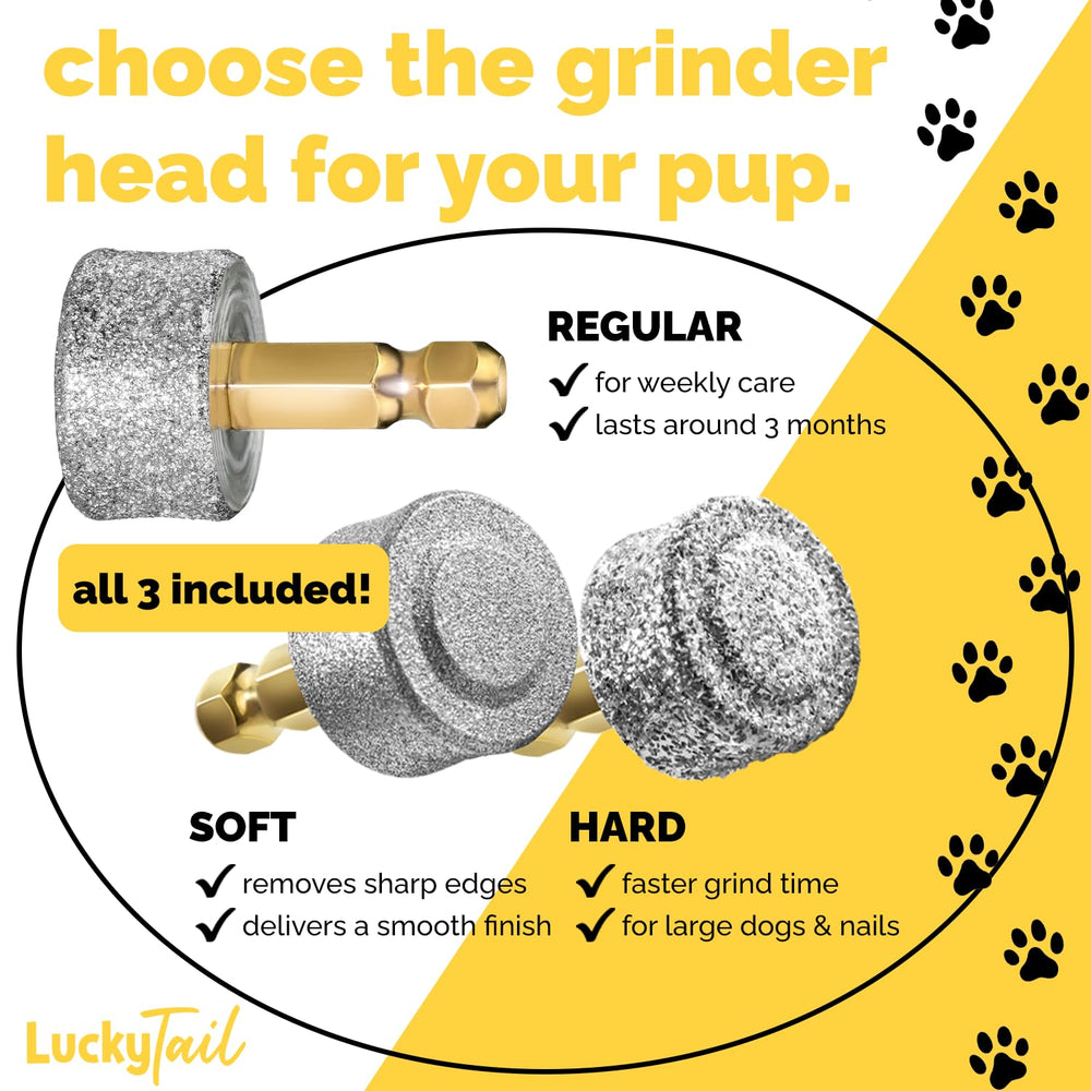 Lucky Tail dog nail grinder Hard head close-up for thick nails