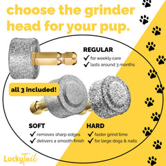 Lucky Tail dog nail grinder Hard head close-up for thick nails