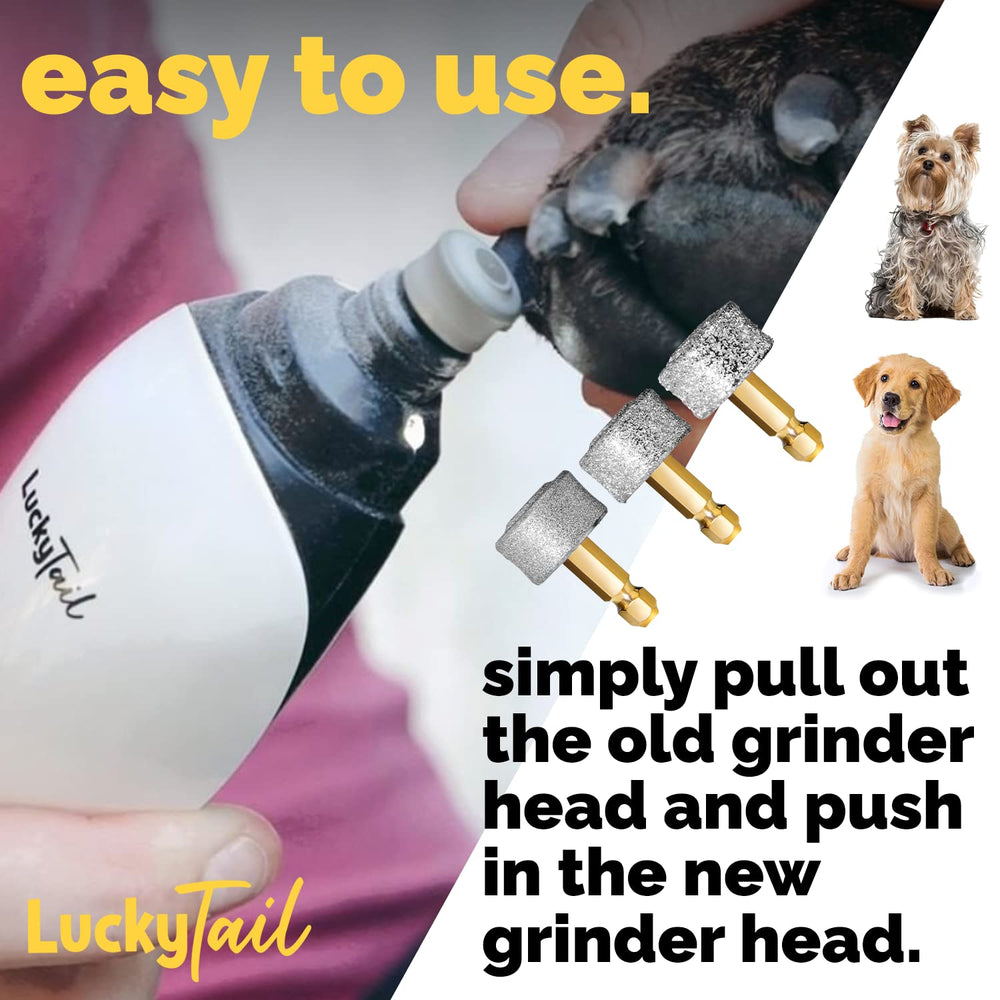 Lucky Tail nail grinder easy head-change close-up for convenient upgrades