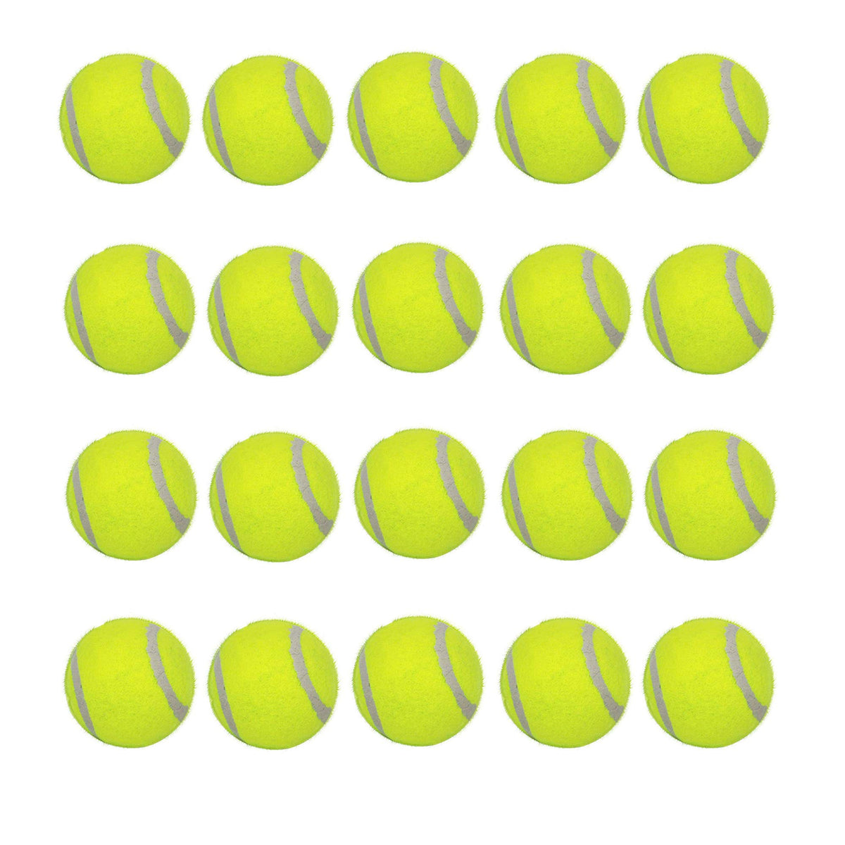 LUCKYERMORE 20-pack dog tennis balls ready for fetch with small dogs, featuring durable bounce.