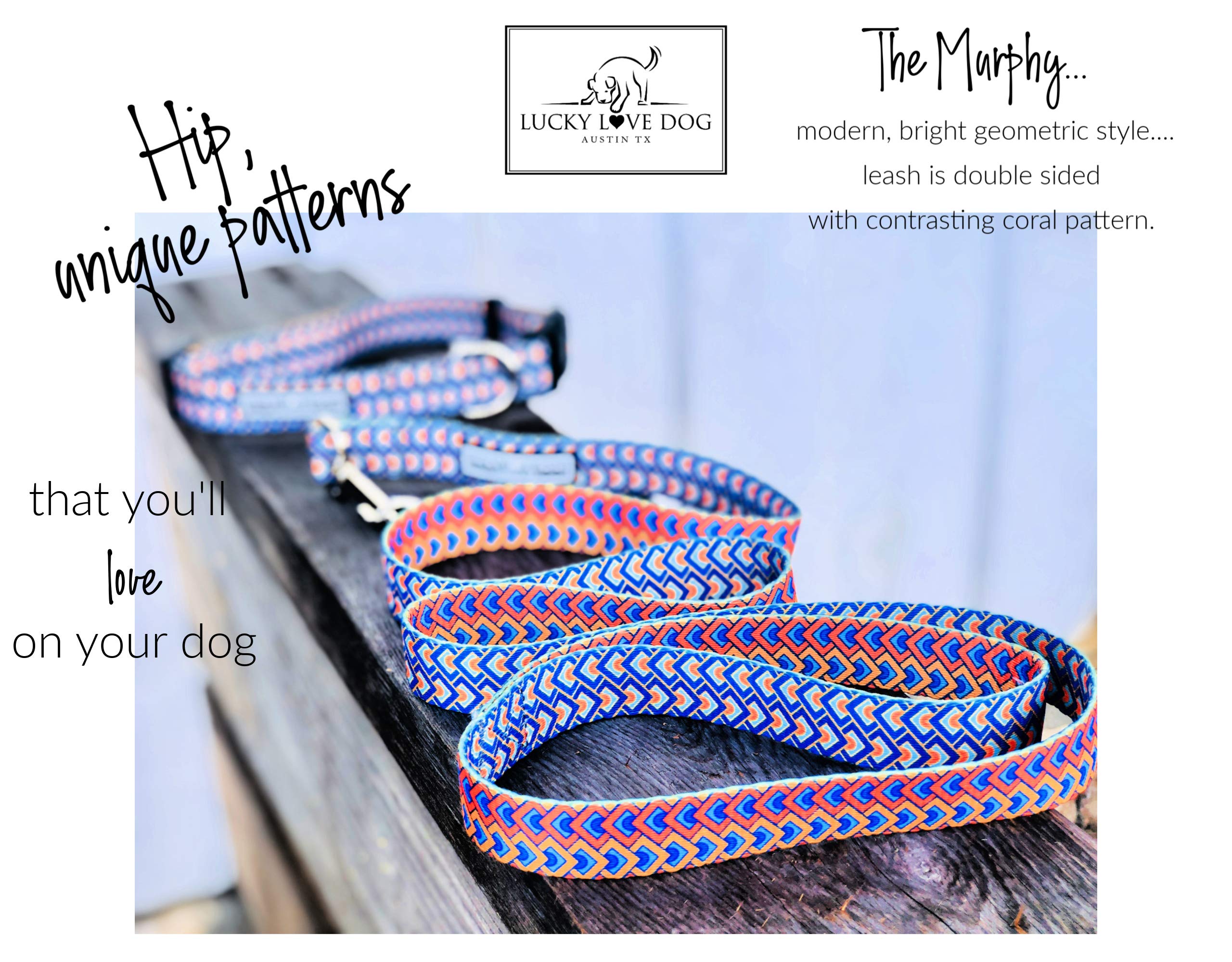 Lucky Love Dog soft webbing martingale collar offers gentle control and comfort