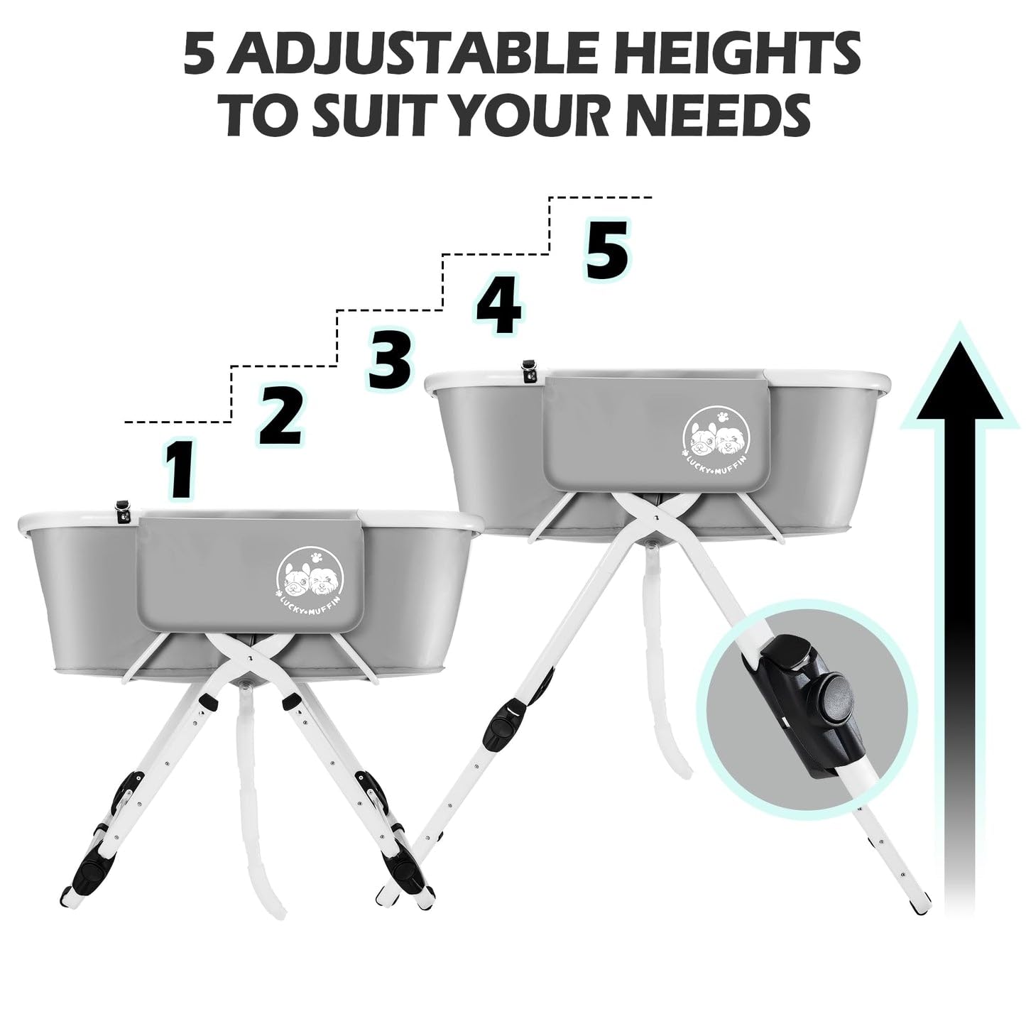 LUCKY MUFFIN foldable dog tub in compact setup saves space