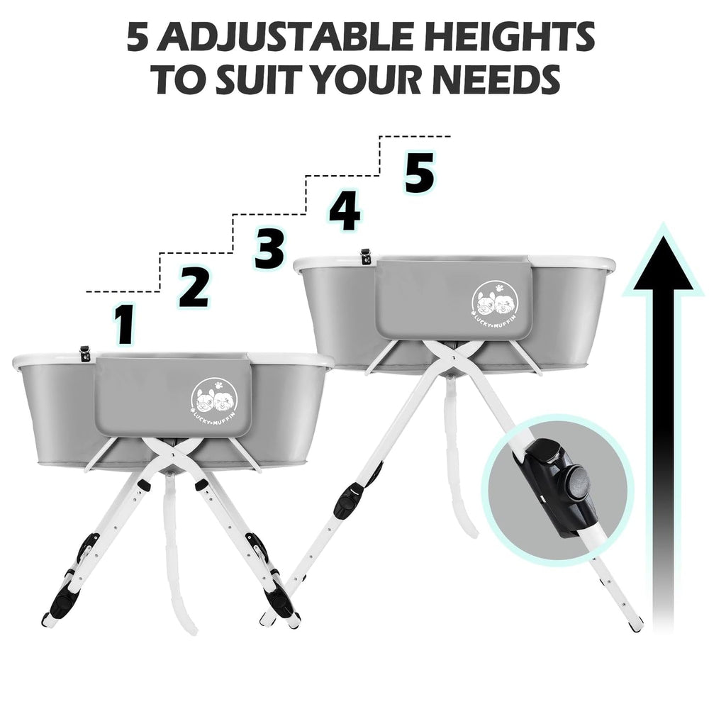 LUCKY MUFFIN foldable dog tub in compact setup saves space