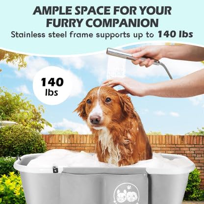 LUCKY MUFFIN heavy-duty tub supports pets up to 140 lb