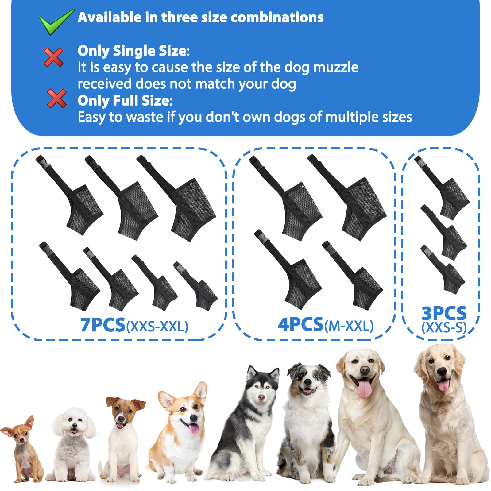 LUCKYPAW Muzzle Set Walking Grooming Vet Use supports safe vet visits and training
