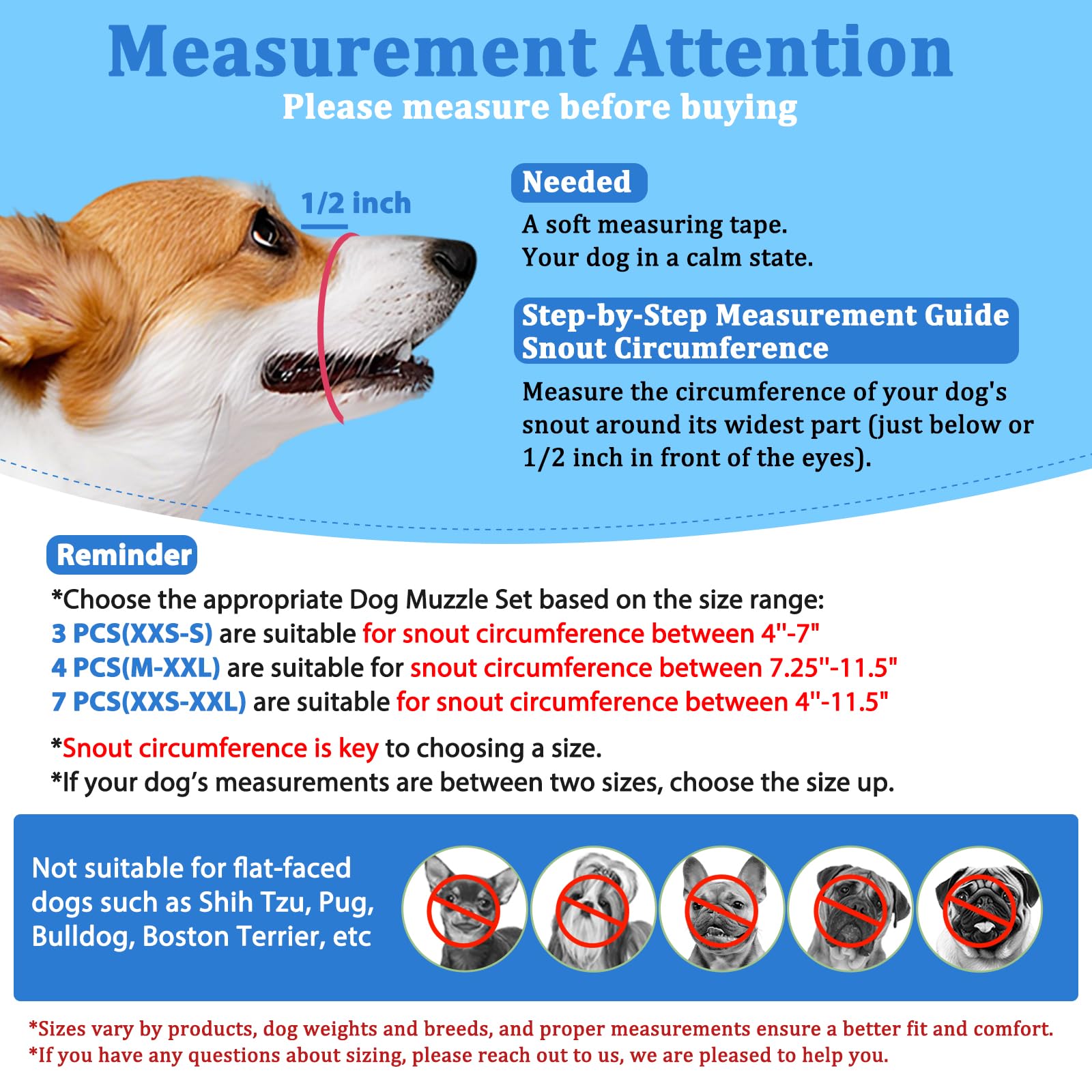LUCKYPAW muzzle small-to-medium size range fits Beagles to Shepherds for daily use