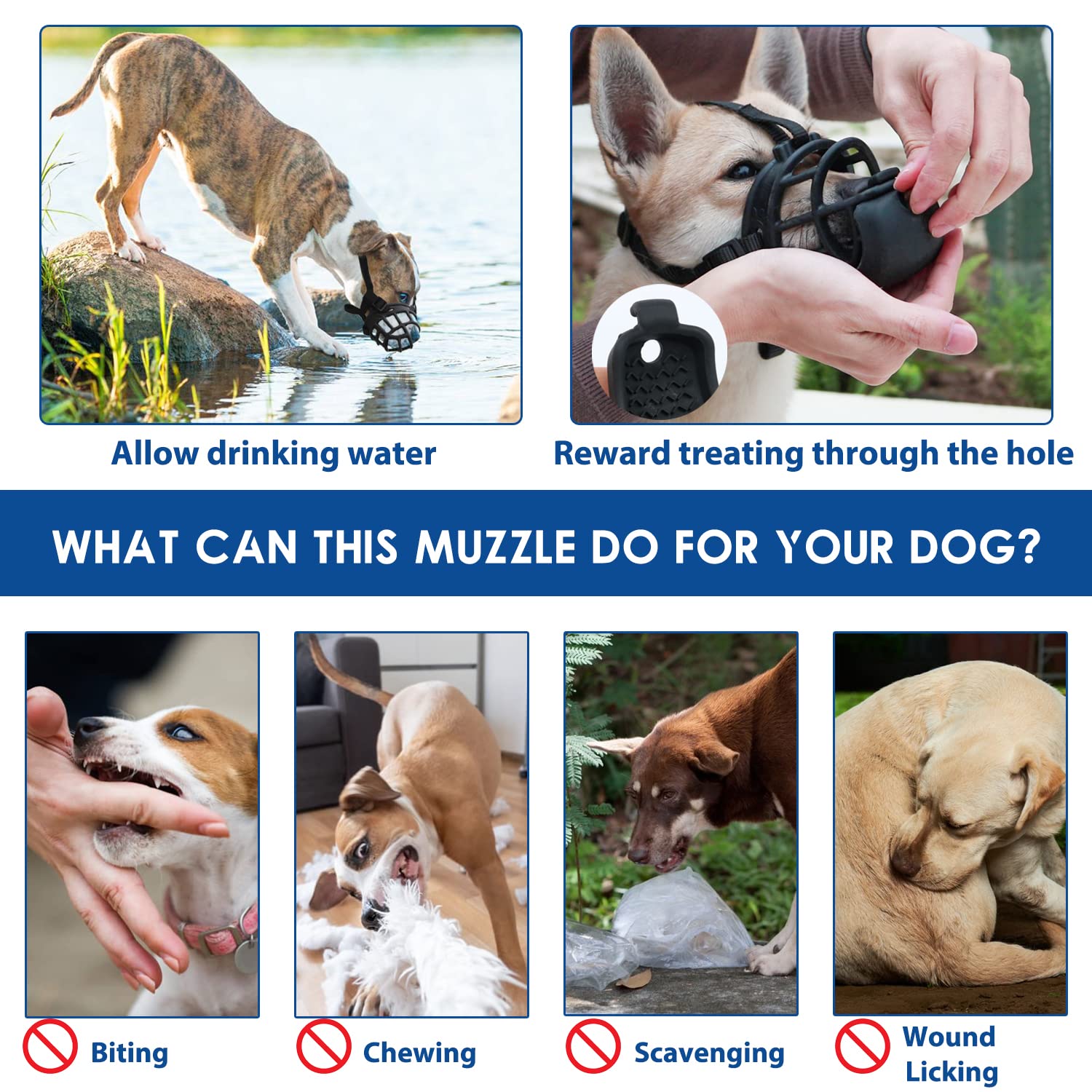 LUCKYPAW pitbull-muzzle-xs shows small-size fit for dachshund, poodle and similar dogs.