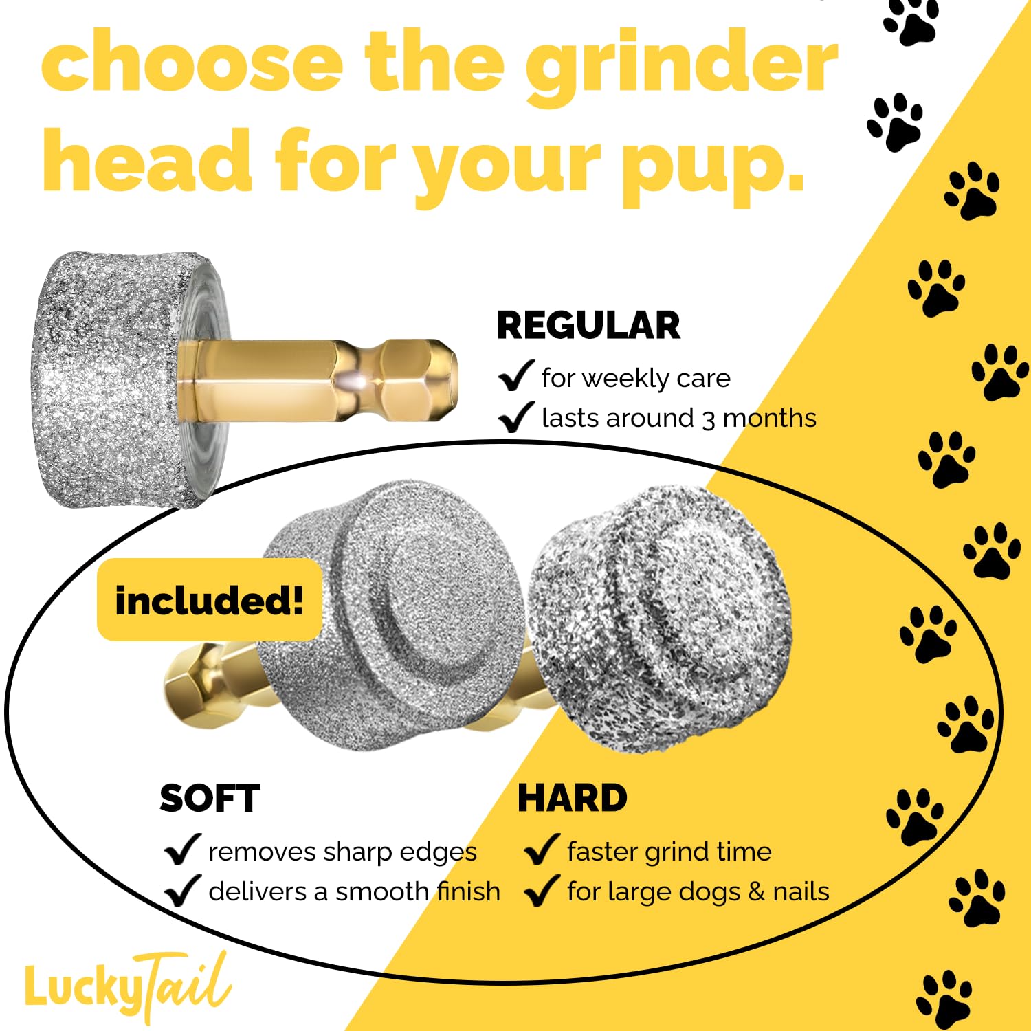 LuckyTail soft head for precise smoothing removes sharp edges after trimming