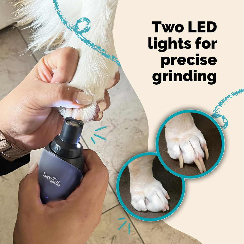 LUCKY TAIL pet nail grinder usb-rechargeable shot shows cordless convenience for on-the-go grooming.