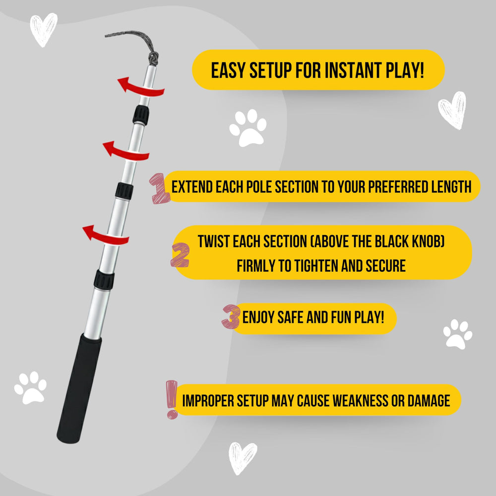 LUCOLOVE Flirt Pole detachable lure for easy washing and maintenance
