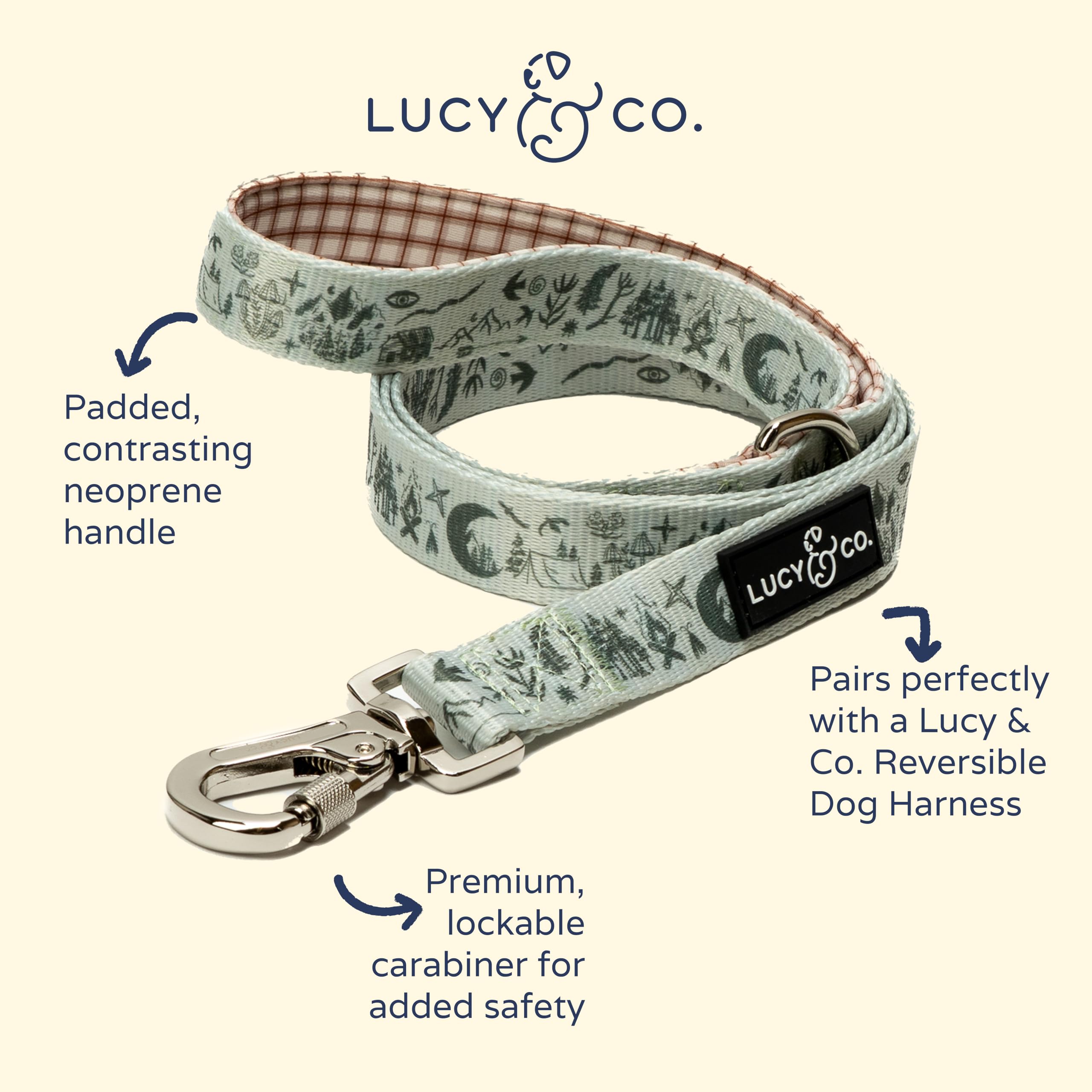 Lucy & Co 5ft leash uses durable materials for long-lasting pet accessories
