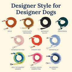 Lucy & Co Evergreen Hands-Free Leash showing natural cotton rope and dye durability