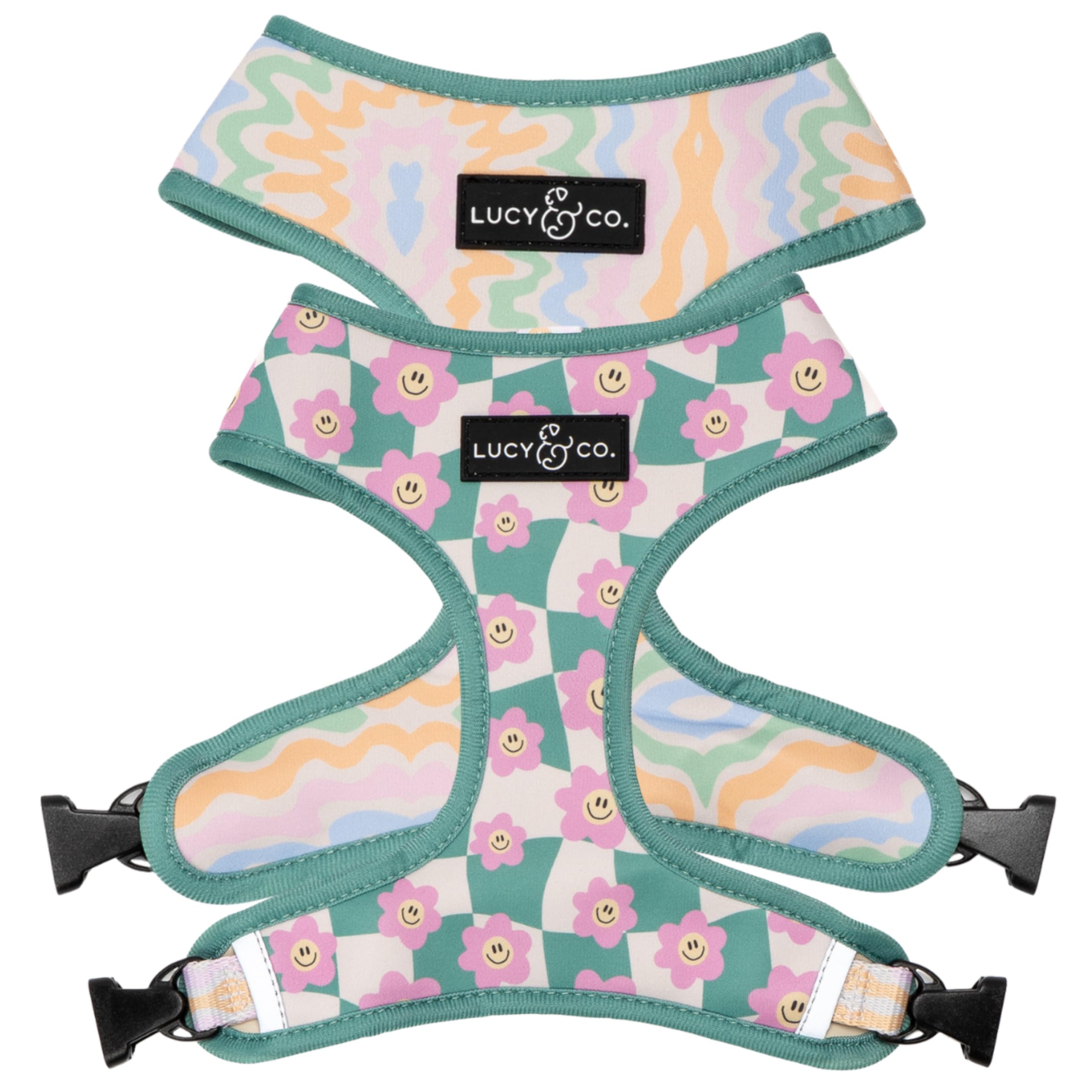 Lucy & Co Just Chill reversible harness side view for comfortable daily walks.