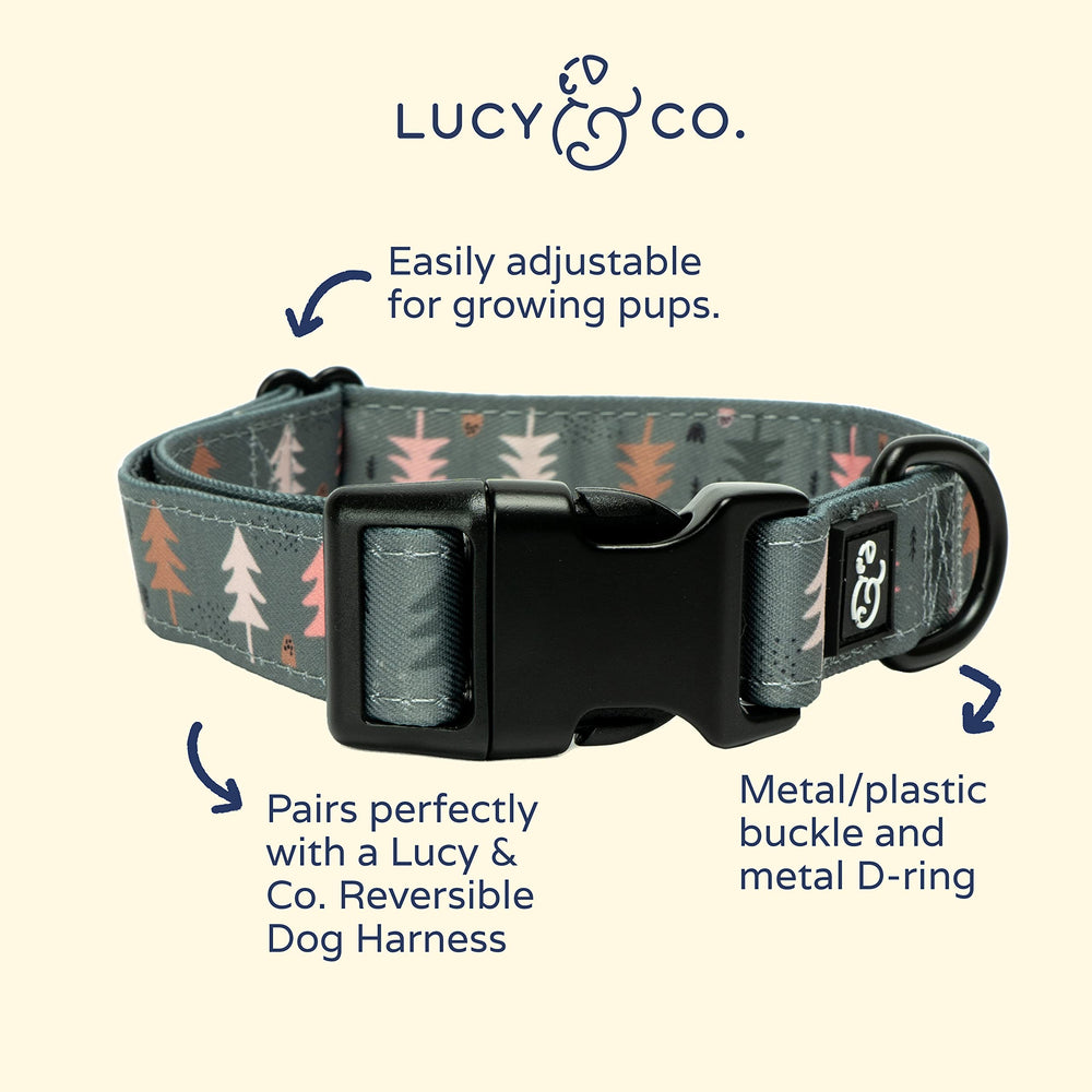 Lucy Co Take a Hike collar pattern closeup shows playful prints for unique style