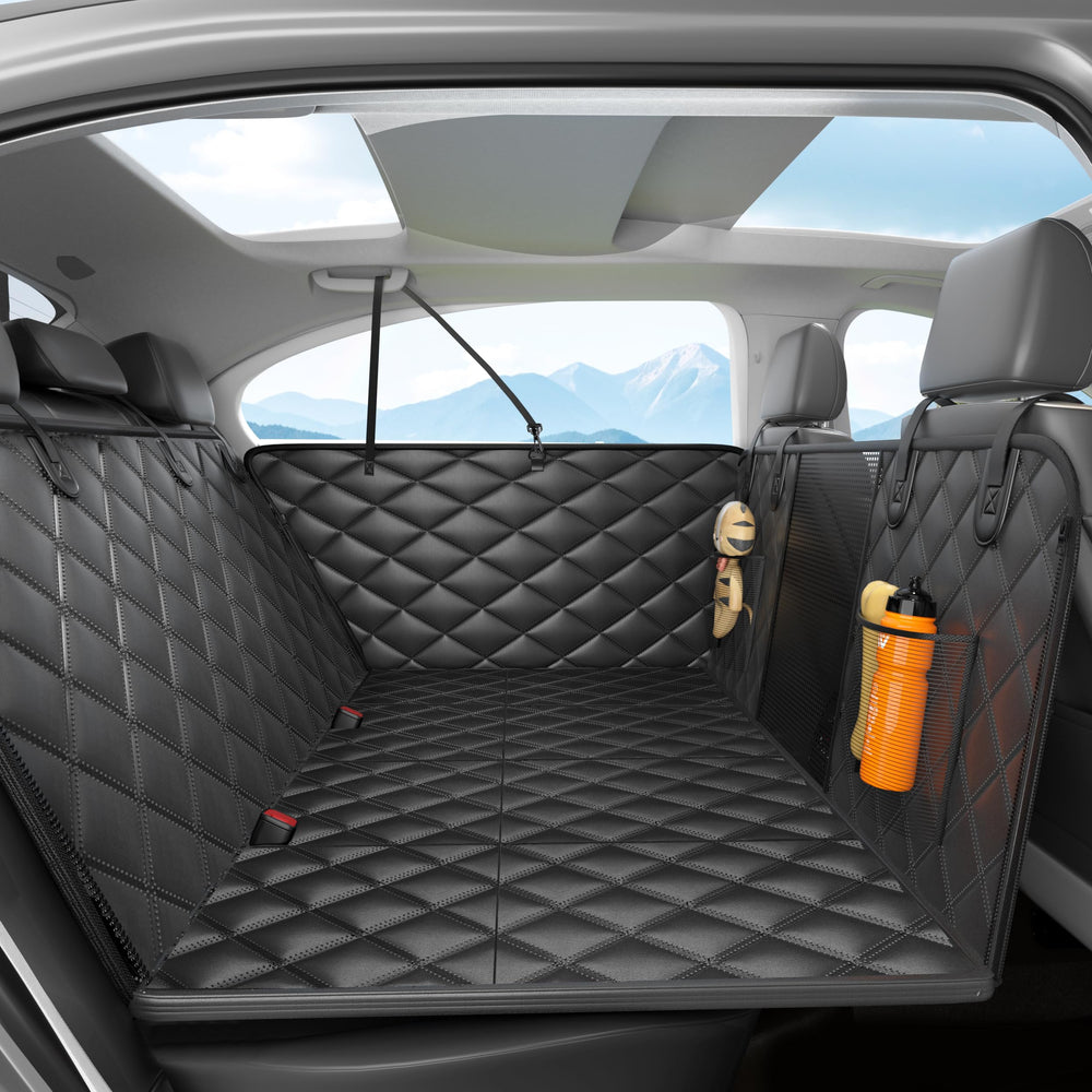 lufebut dog car seat cover back seat hammock assembled, full back-seat protection during travel.