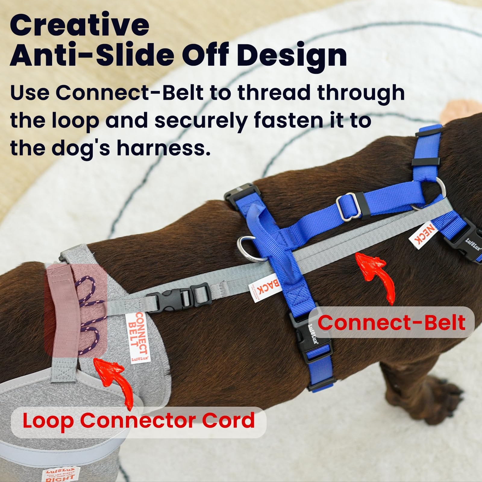 LufeLux dog leg sleeve shows machine-washable design for easy care.