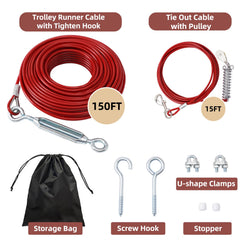 LUFFWELL 15ft tie-out cable securing larger dogs during outdoor play