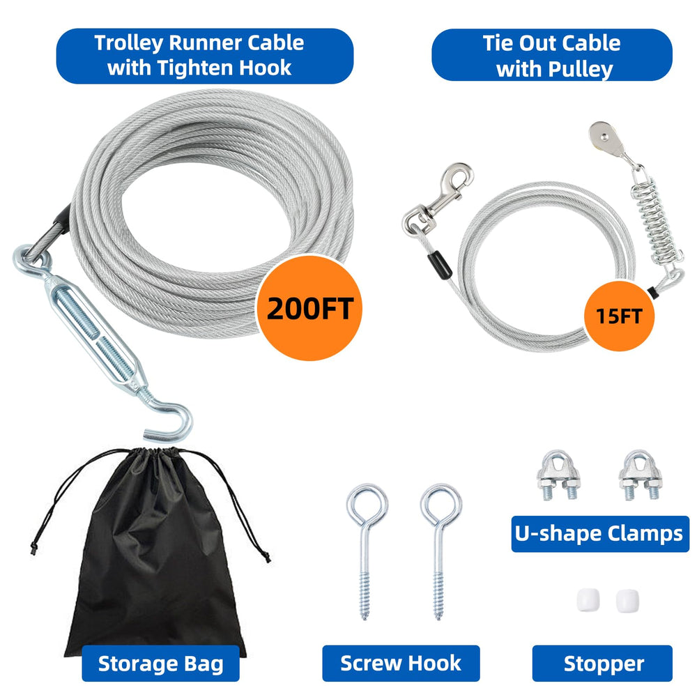 LUFFWELL dog-runner 15ft-tie-out: versatile tether for controlled play sessions.