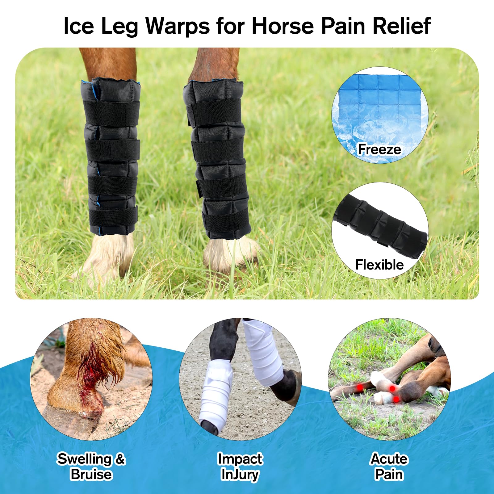 LUFFWELL 17x16 inch leg wrap covers most horse legs