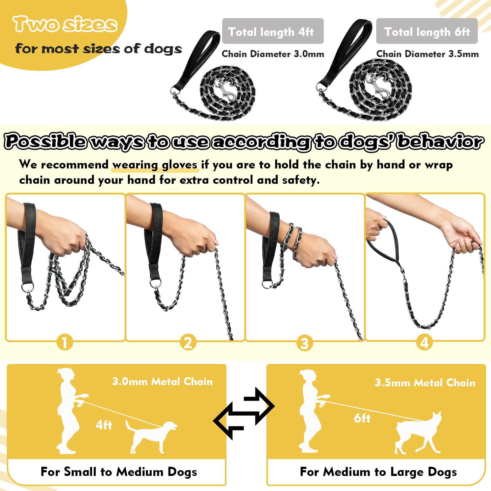 LUFFWELL opciones de tamaño 4 pies y 6 pies para diferentes perros