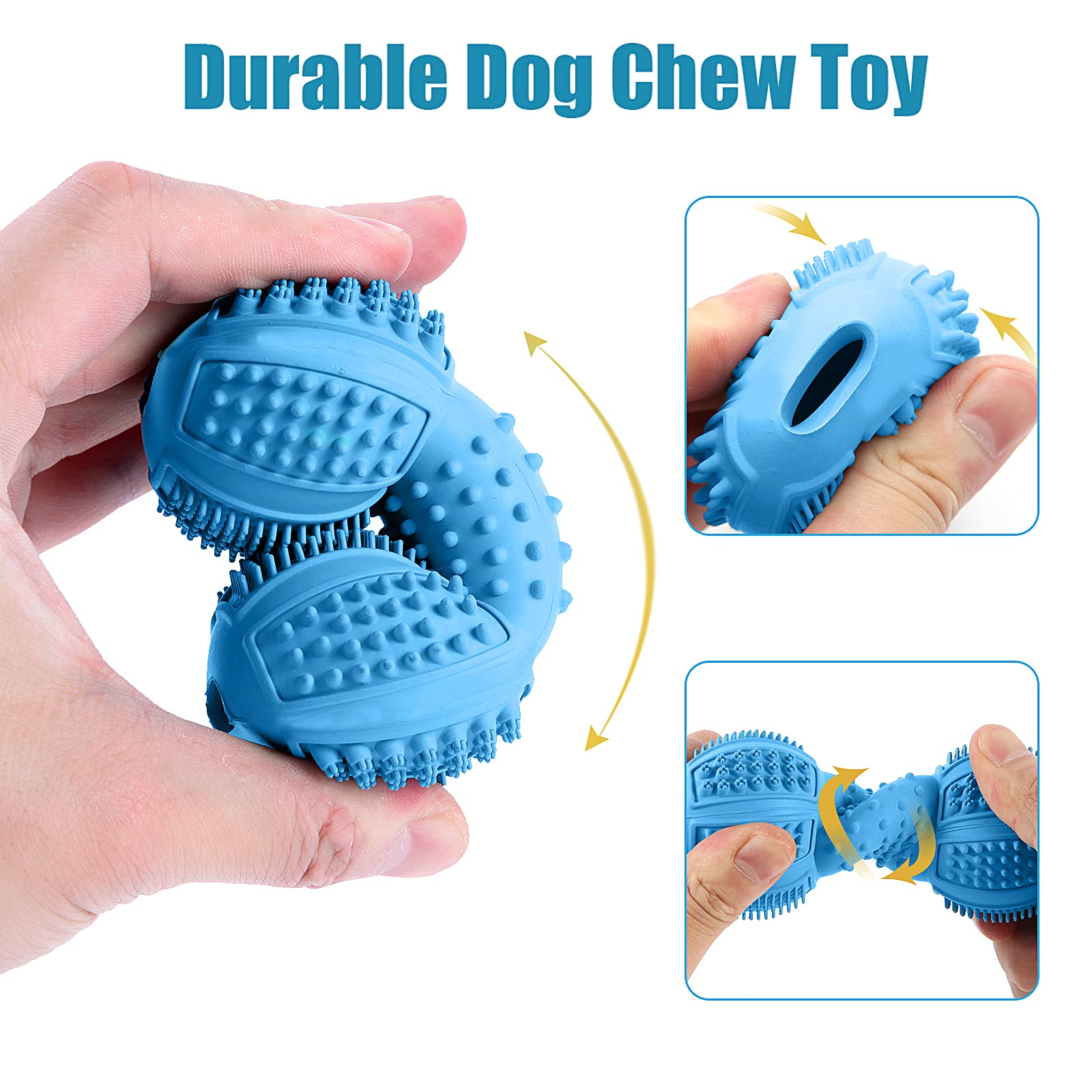 LUKITO teeth-cleaning toy 3-pack with textured bumps for dental care.