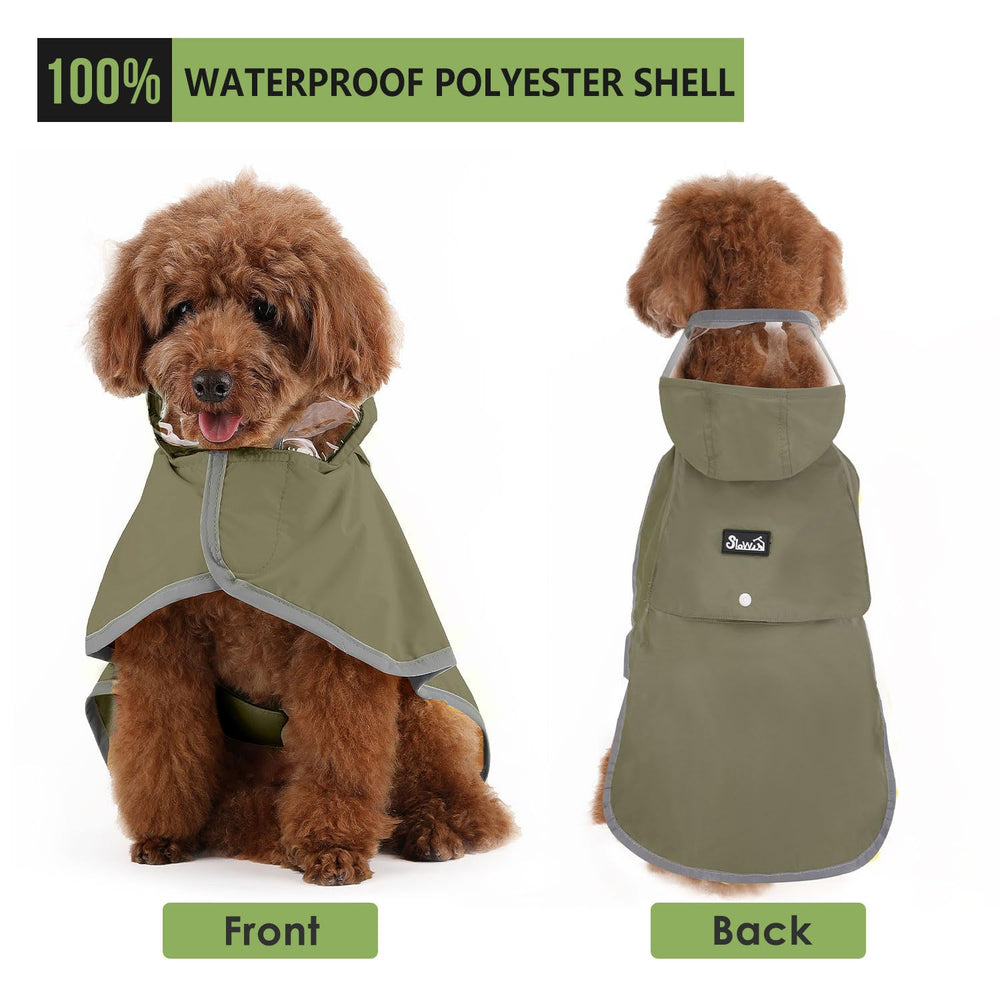 Lukovee dog raincoat clear hood provides visibility while shielding against wind and rain