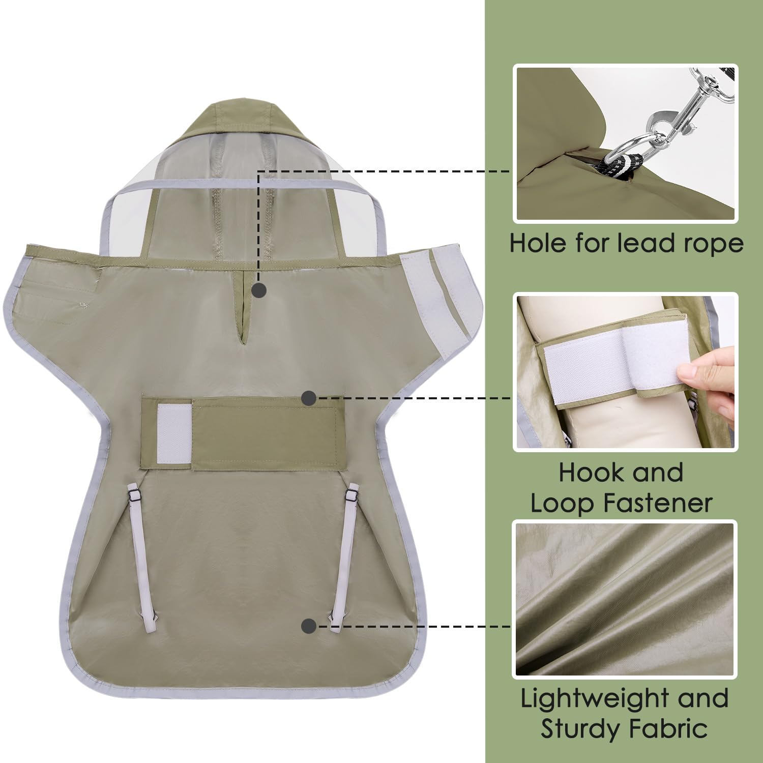 Lukovee dog raincoat includes leash hole and water barrier for easy outdoor use