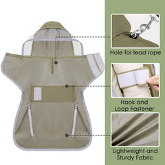 Lukovee dog raincoat includes leash hole and water barrier for easy outdoor use