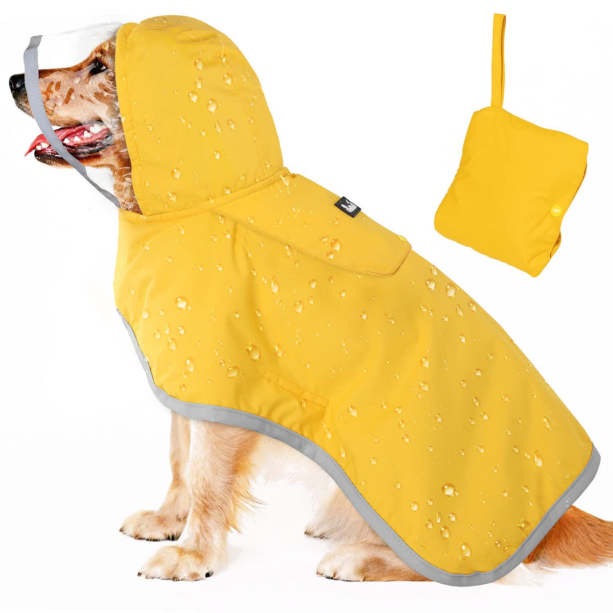 Lukovee dog raincoat waterproof fabric keeps your pup dry in heavy rain