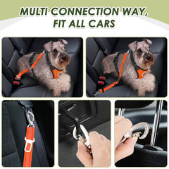 Lukovee breathable mesh chest vest shown on dog for comfortable car rides
