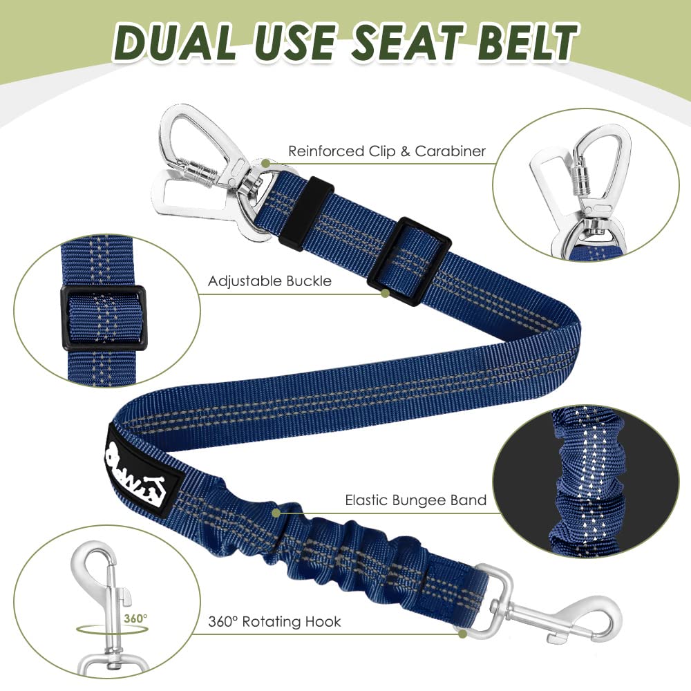 Lukovee dog seatbelt easy-to-connect clip tether simplifies installation in seconds
