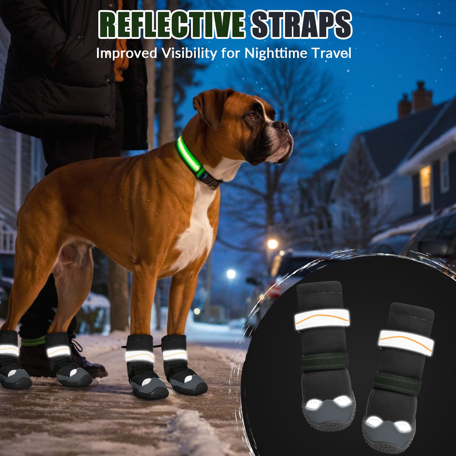 Lukovee dog shoes adjustable-closure secures fit during active play.