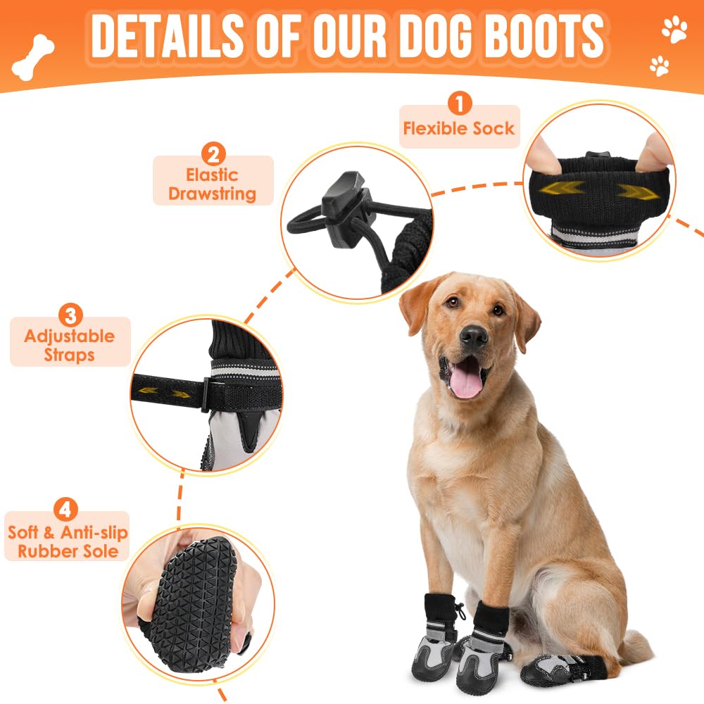 Lukovee dog shoes demonstrate adjustable elastic sleeve for secure fit