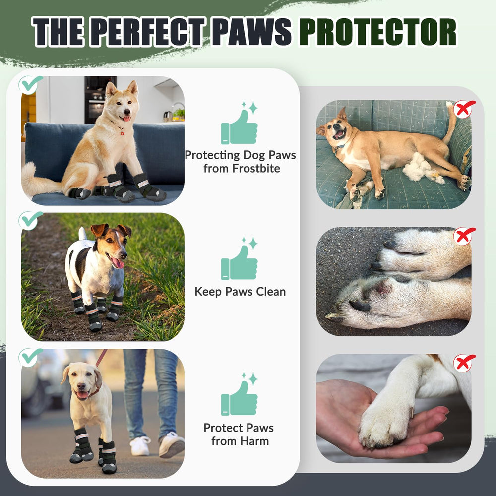 Lukovee dog shoes high-cut-design shields paws from debris and dampness.