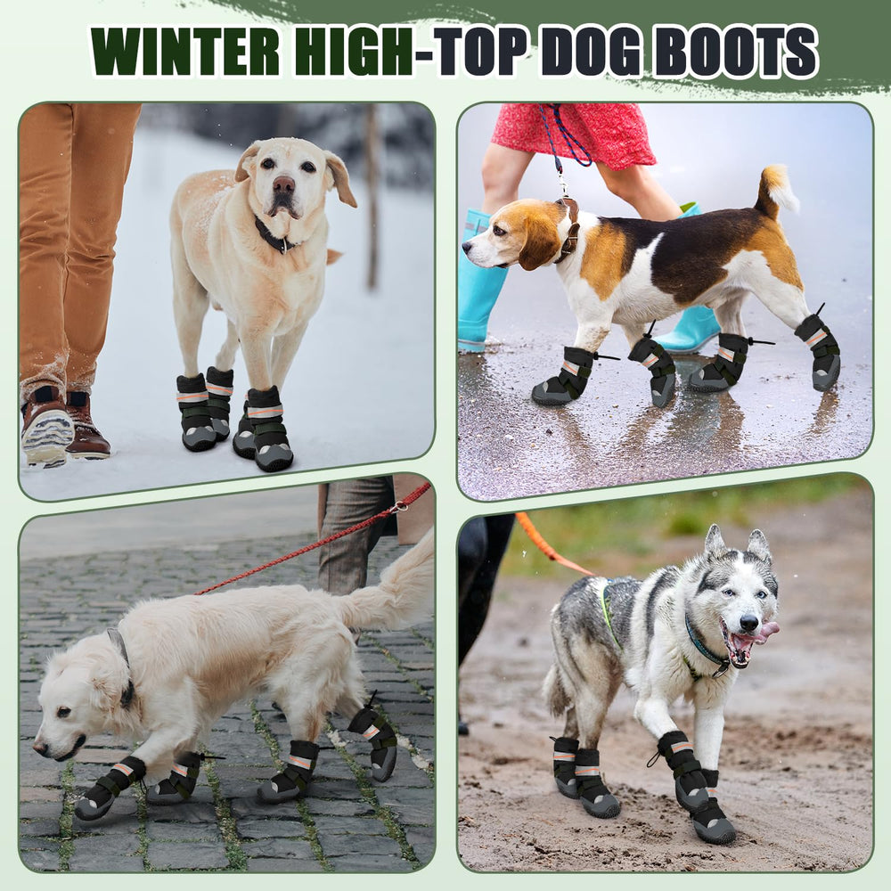 Lukovee dog shoes pack-four-boots offer ready protection for outings.