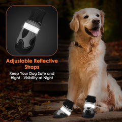 Lukovee dog shoes provide rugged rubber soles for traction on slick surfaces