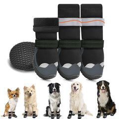 Lukovee dog shoes waterproof upper keep paws dry during rain and snow.