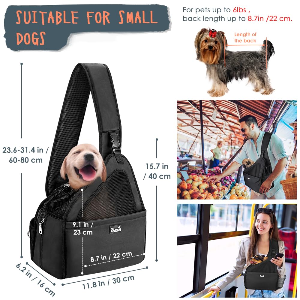 Lukovee dog sling adjustable soft padded strap reduces shoulder fatigue on daily outings