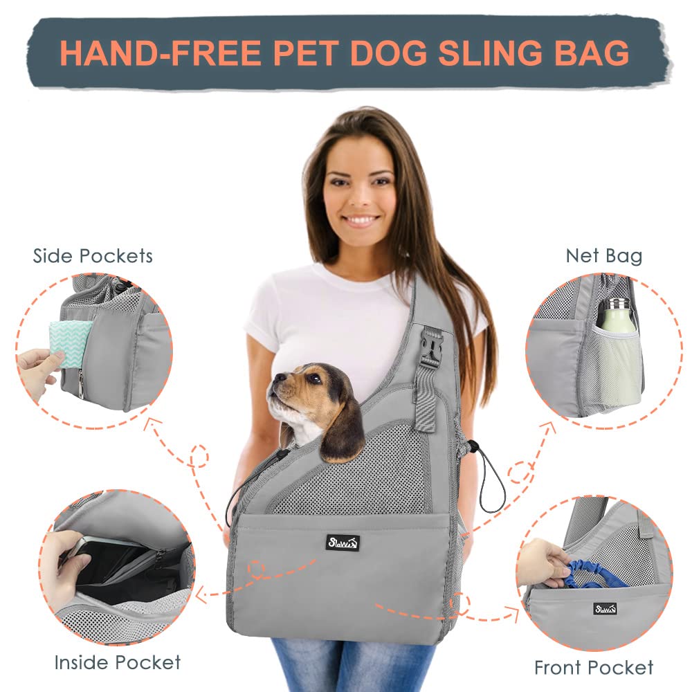 Lukovee dog sling buckle closures with safety hook for secure outings