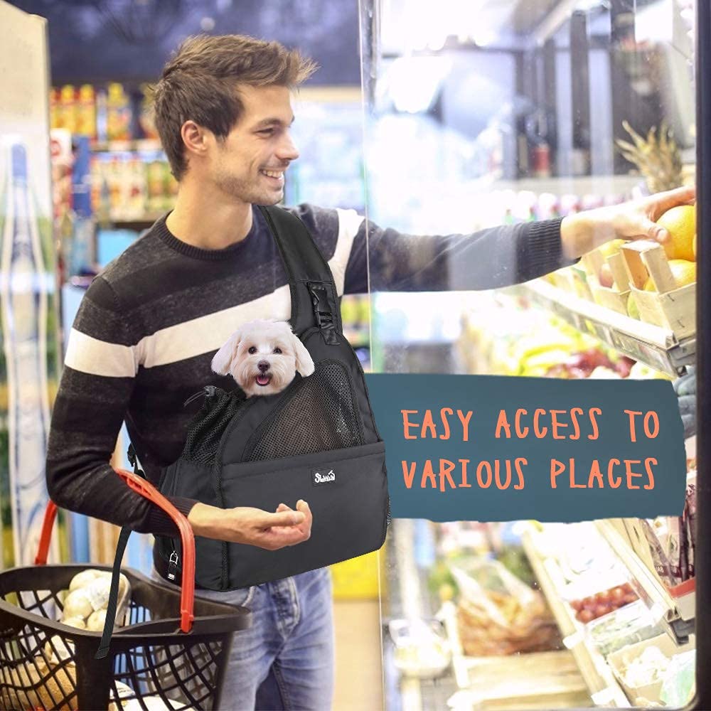 Lukovee dog sling on the go use supports trips to malls and subways