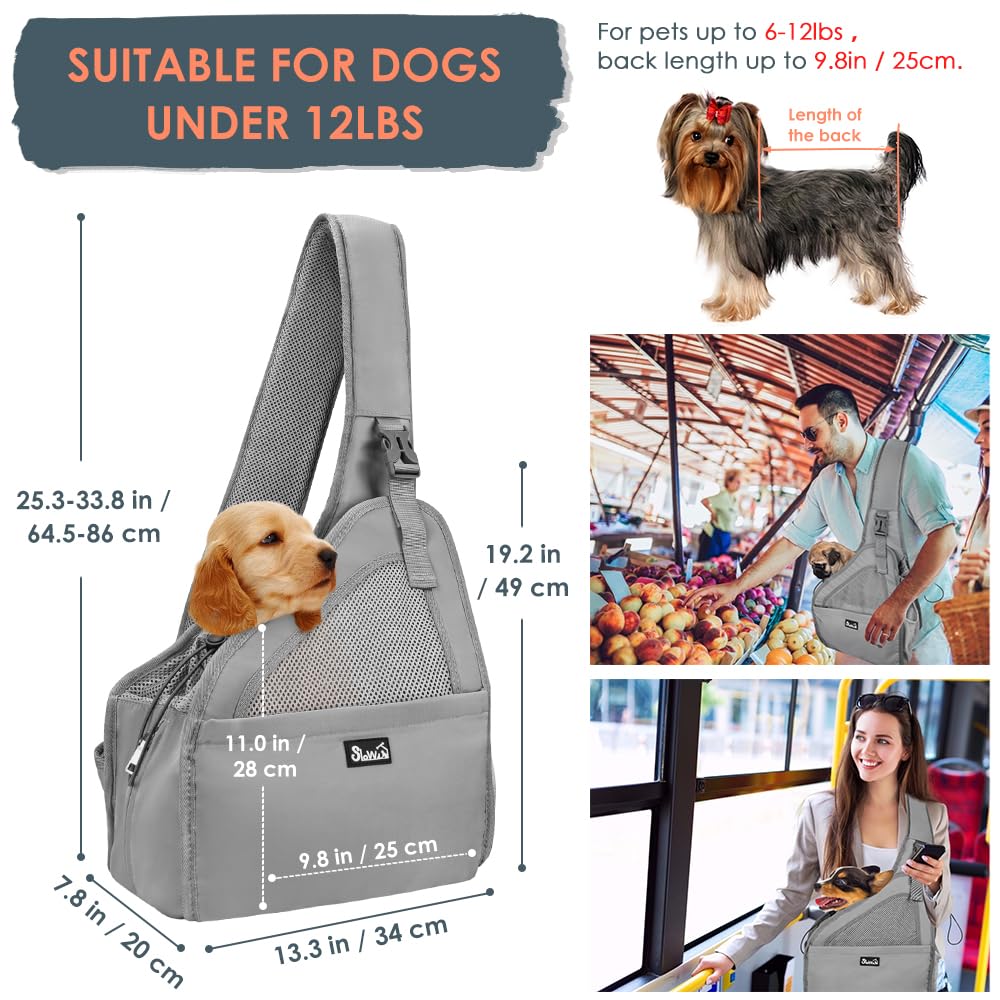 Lukovee dog sling with pockets and water bottle holder for essentials