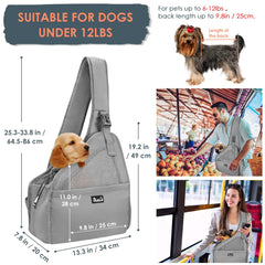 Lukovee dog sling with pockets and water bottle holder for essentials