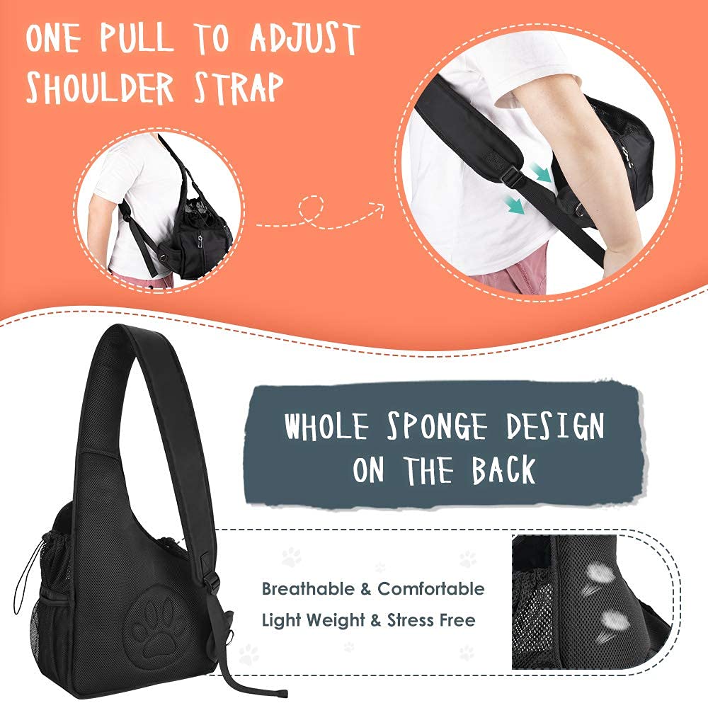 Lukovee dog sling side water bottle pocket enables hands-free adventures