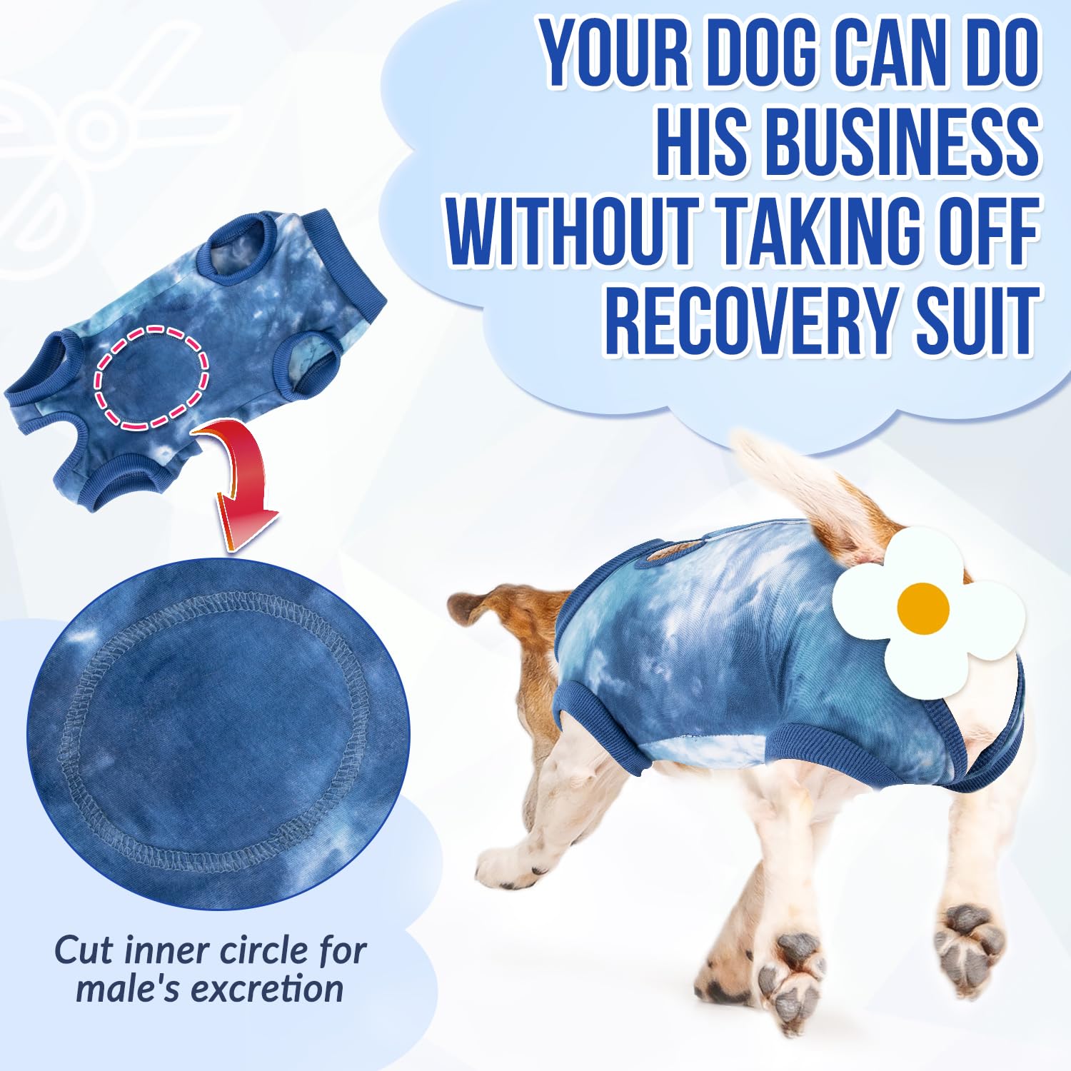 Lukovee Recovery Suit uses breathable fabric to keep dogs relaxed.