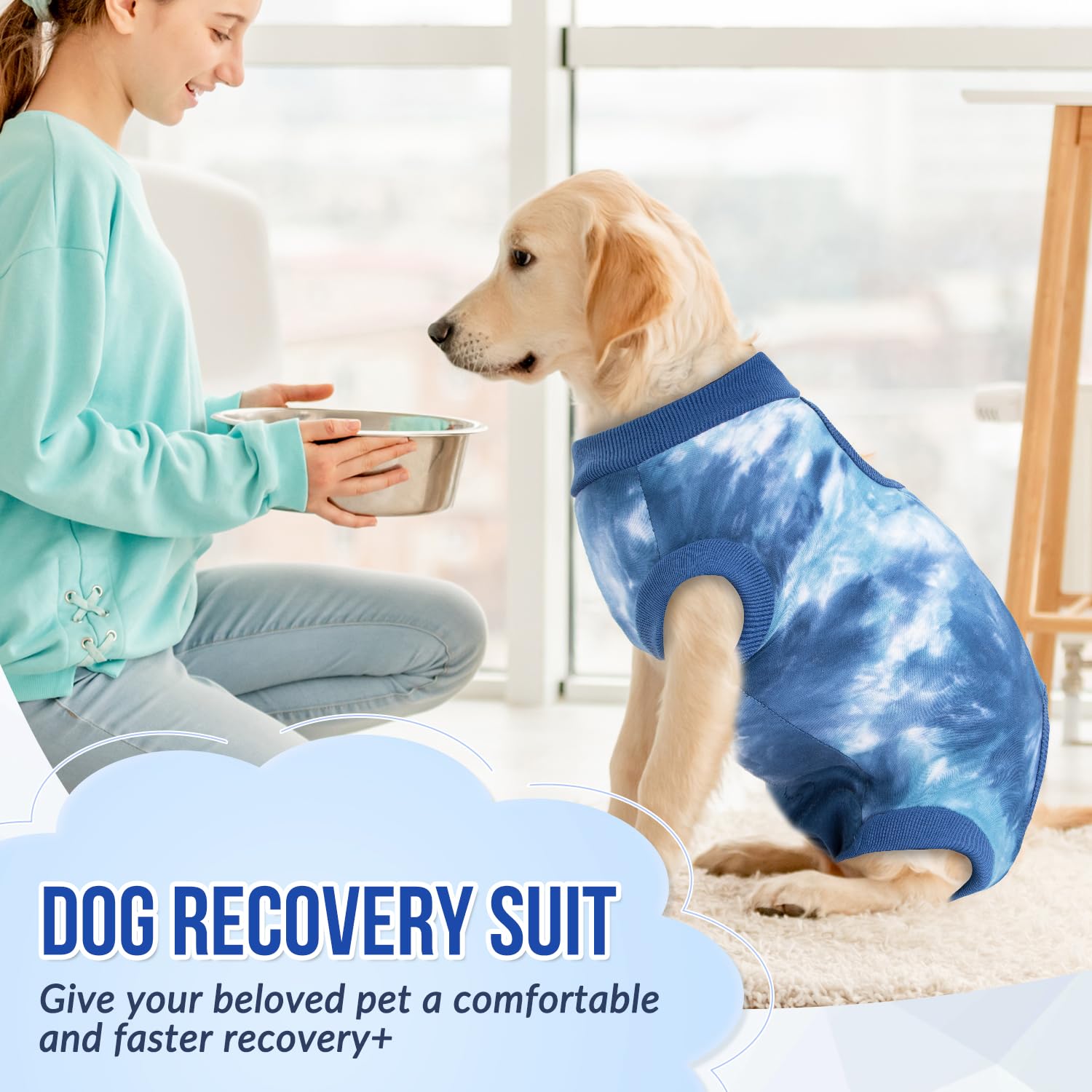 Lukovee Recovery Suit comes in five sizes for a secure fit across breeds.
