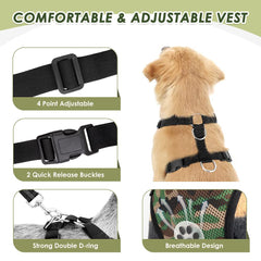 Lukovee elastic nylon seat belt provides flexible movement while keeping your dog secure.